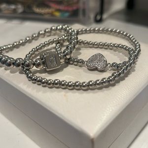 D charm bracelets - silver
